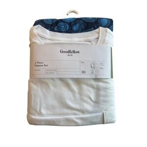 Goodfellow & Co 2 Piece Pajama Set Size XXL, Long Sleeve crew neck, Blue Fleece